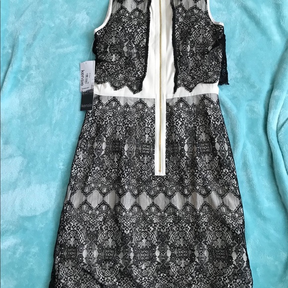 Black and cream colored dress with lace - Picture 5 of 7